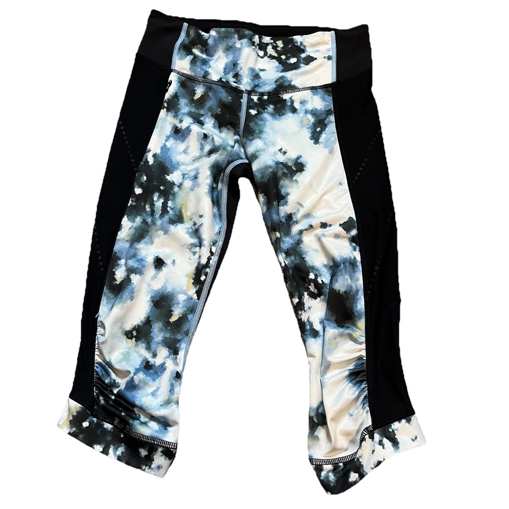 Lululemon Stop At Nothing Crop Tight Legging Blooming Pixie Aquamarine Size 6